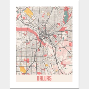 Dallas - United States Chalk City Map Posters and Art